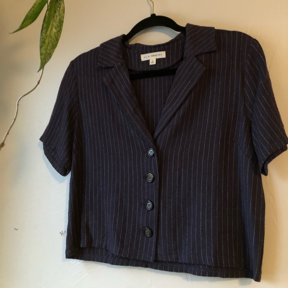 LA Hearts PacSun Button Down Crop Top